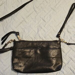 Black Leather Crossbody Bag